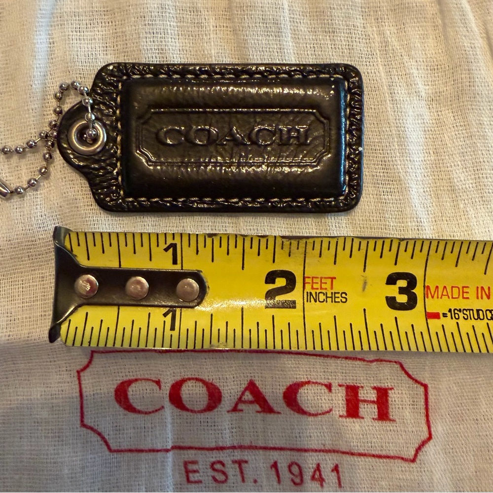 Coach Black Leather Hang Tag - Picture 3 of 3